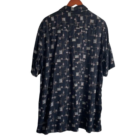 Foundry Mens Shirt XLT Palm Tree All Over Print Rayon Button Up Travel Office - Picture 3 of 10